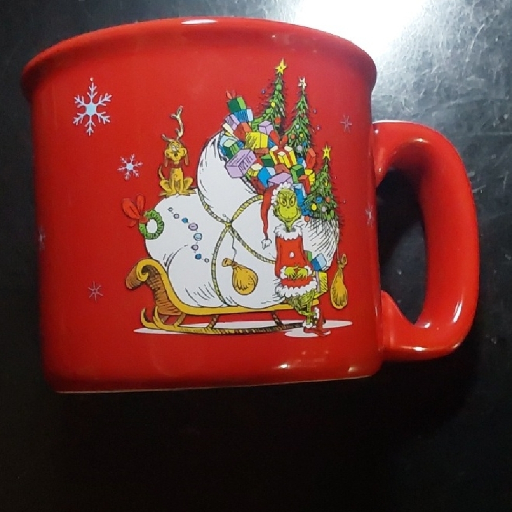 Festive Red Mug with Holiday Design